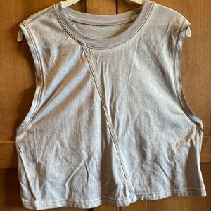 Lululemon cropped silver muscle tank top